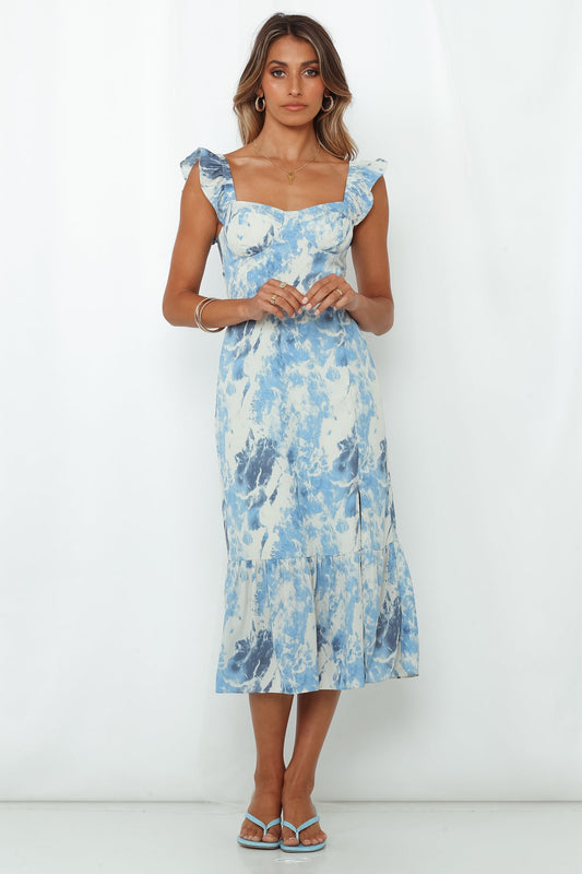 Loveless Muse Midi Dress Blue