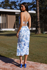 Cherry Tasting Maxi Dress Blue