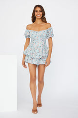 Birds In the Spring Romper Blue