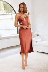 Time To Get Down Maxi Dress Brown