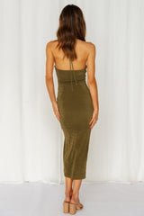 No Bad Vibes Midi Dress Khaki