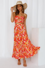 So Particular Maxi Skirt Orange