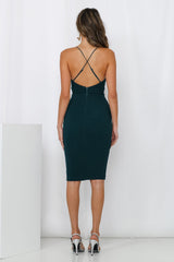 Turn Down The Lights Midi Dress Forest Green