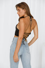 Serpent Tale Crop Black