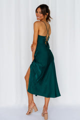 Crashing Prom Midi Dress Dark Green