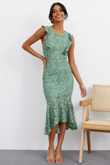 Keep It Lacey Midi Dress Green