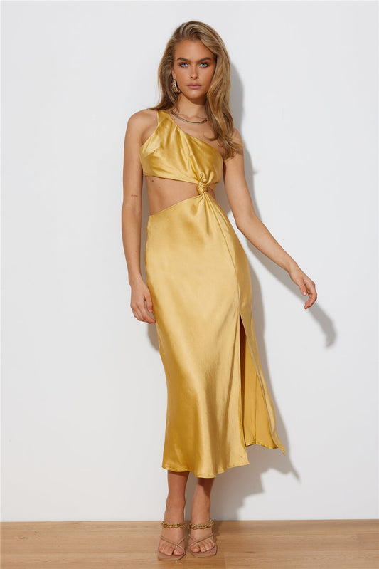 Dreamy Look Midi Dress Yellow